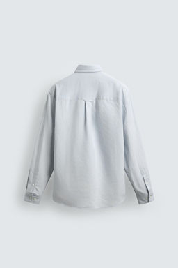 Рубашка Zara Regular Fit из хлопка светло-голубая