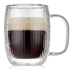 Кружка стеклянная Walmer Rain с двойными стенками, 0.35 л, цвет прозрачный