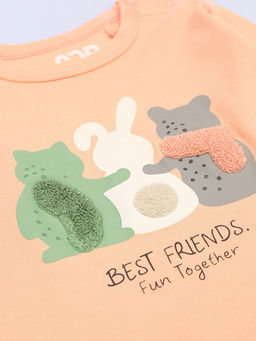 CRB wear / CWBG 90281-47-430 Комплект для девочки (джемпер, брюки),персик  фото 3