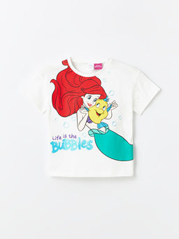 Bisiklet Yaka K?sa Kollu Ariel Bask?l? K?z Bebek Ti??rt