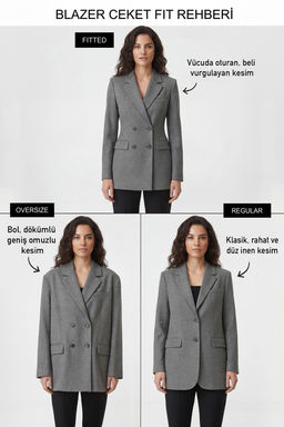 Koyu Kahverengi Aksesuar Dugmeli Regular/Normal Kal?p Dokuma Blazer Ceket TWOSS26BC00020