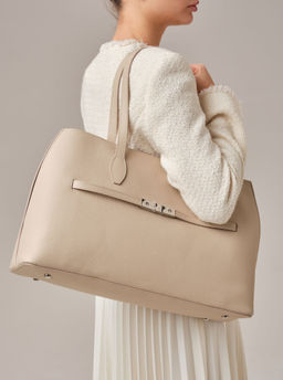 Кожаная сумка Bossy DBR 31382 бежевая пудра  фото 3