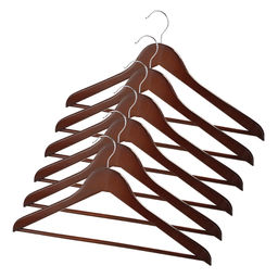 VAL BR16601S6 Набор вешалок дерев, 6 шт., прямых, с переклад., 44.5*23*1.2 см, кор.цвет, шт