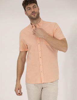 Turuncu Regular Fit K_sa Kollu G_mlek