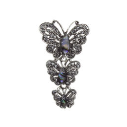 Брошь-подвеска "Бабочки" со вставкой из гелиотиса