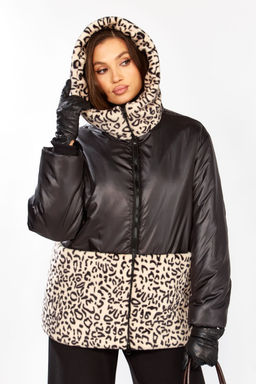 Куртка LADY SECRET 7296 черный+беж лео