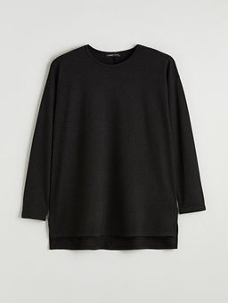 B?y?k Beden Bisiklet Yaka Oversize Kad?n Ti??rt