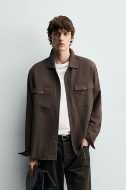 CAMISA FLUIDA RELAXED FIT / Marr?n - Zara фото 2