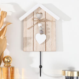 Настенный крючок декоративный Дом. Сердце, дерево, 13?0.8?23 см