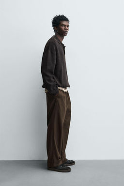 WASHED KNITTED POLO SHIRT
