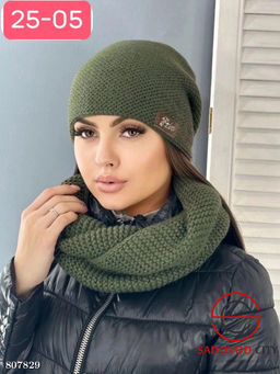 Комплект 2в 1, шапка двойной без флиса