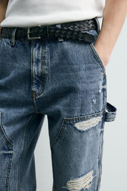 JEANS BOLSILLO CARPINTERO RELAXED FIT / Azul - Zara фото 7