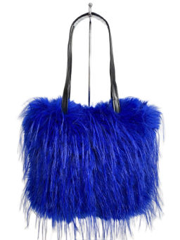 Женская сумка из искусственного меха, цвет синий - Greta фото 2
