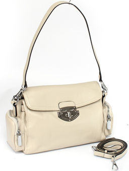 Сумка женская натуральная кожа GU 2033-3626, 1отд, плечевой ремень, бежевый SALE 259846