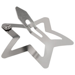 Заколки для волос НАБОР 10 шт., 3 см, клик-клак, звездочки, глянцевый, серебристый, MONTE VITA