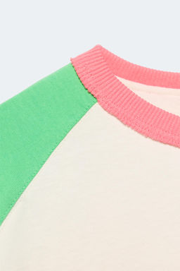 2-14 A?OS/ CAMISETA MANGA RANGL?N CONTRASTE LIMITED EDITION / Verde - Zara фото 6