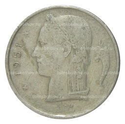 1 франк 1951 года Бельгия  Надпись на фламандском (BELGIE)