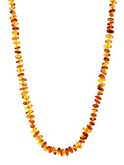 Красивые бусы из натурального балтийского янтаря Галька коньячная