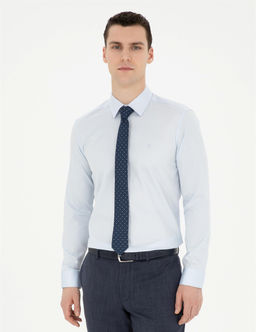 A__k Mavi Slim Fit Uzun Kollu Basic G_mlek