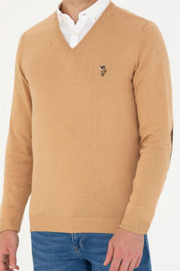 U. S. Polo Assn Мужской базовый свитер песочного меланжа - U.s. polo assn фото 6