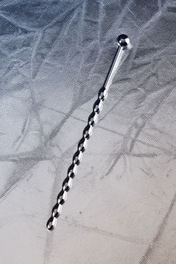 Уретральный плаг-косичка Metal by TOYFA длинный, серебряный, 15,7 см