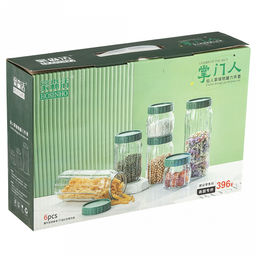 Банка для сыпучих продуктов стеклянная Кактус набор 6шт: 0,3л, h8,8см - 2шт; 0,6мл, h14см - 2шт; 1л, h22,6см - 2шт, горло д7,5см, основание д8см, винтовая пластмассовая крышка зеленого цвета, в коробке (Китай) - Домашняя мода фото 3