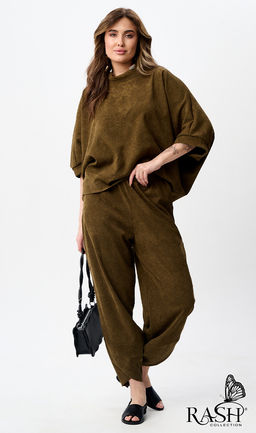 Костюм "Boho" микровельвет хаки Цвет:как на фото