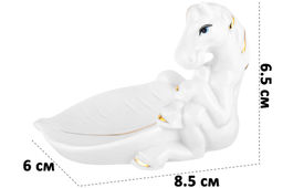 Подставка для украшений 8,5*6*6,5 см Лошадь белая с золотом, фарфор - Elan gallery фото 2