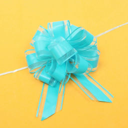 Цена за 6 шт. Бант для оформления подарка "Чудо" 5 см, d=15 см, Мятный