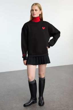 TRENDYOLMILLA Mor Nak?sl? Regular/Normal Kal?p Kal?n Ici Polarl? Orme Sweatshirt TWOAW25SW00176  фото 14