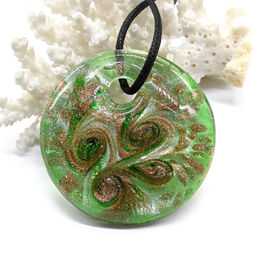 Муранское стекло украшения Круг 49мм цв.зеленый