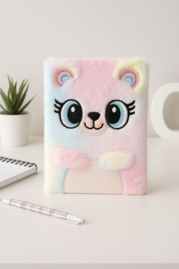 Блокнот плюшевый Happy mouse, rainbow, 21 х 15 см, плотность 80 гр.