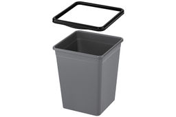 Ведро для мусора с фиксатором 8,5 л 23*22,5*26,5 см квадратное серый/черный (940818) - Elan gallery фото 4