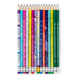 ВКФ Принты 1-PR-15Т Набор графитных карандашей с ластиком ассорти в тубусе заточенный ТМ (HB) 2 х 15 шт. Школьные