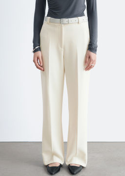 Pantalones rectos con pliegues marcados - H&m фото 8