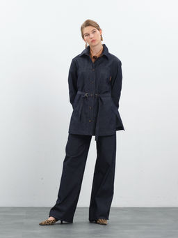 Темно-синие брюки из денима virele