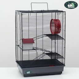 Клетка для грызунов Пижон №5, с 3 этажами, укомплектованная, 41 х 30 х 58 см, серая