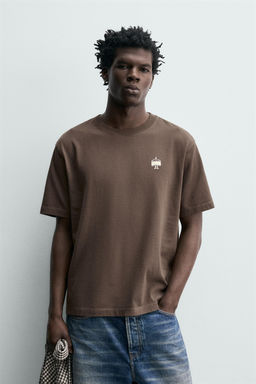 CAMISETA BORDADO S?NDWICH / Marr?n claro - Zara фото 2