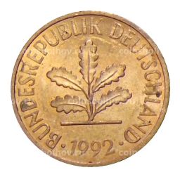 2 пфеннига 1992 года J Германия