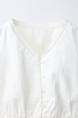 CAMISA ROM?NTICA GOMAS / Blanco roto - Zara фото 4