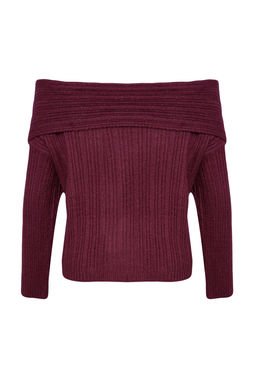 Ekru Yumusak Dokulu Carmen Yaka Triko Kazak TWOAW25KZ00076 - Trendyolmilla фото 14