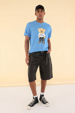 TRENDYOL MAN Ekru Unisex Oversize/Genis Kesim Ay?c?k Bask?l? %100 Pamuklu T-Shirt TMNSS25TS00158 - Trendyolmilla фото 19