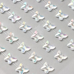 Наклейка - стразы Бабочки, перламутровая, 15?9 см