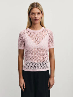 Джемпер ажурной вязки из вискозы / Zarina  фото 3