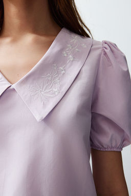 Lila Yaka Detayl? Dokuma Bluz TWOSS24BZ00335 - Trendyolmilla фото 2