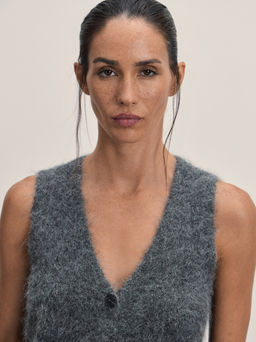 Вязаный жилет с содержанием шерсти альпаки / Zarina  фото 6