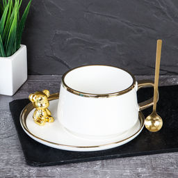 Чайный набор 300 мл 3 предмета с ложкой Мишка / JY3539 /уп 48/ - Галеонтрейд фото 2