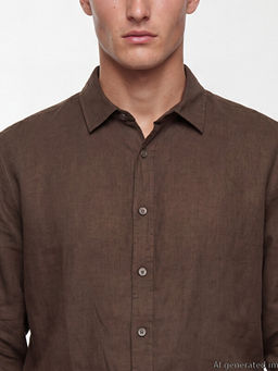 Regular Fit %100 Keten Erkek G?mlek