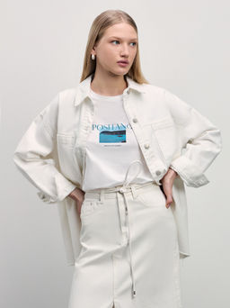 Футболка прямого кроя с принтом / Zarina  фото 2