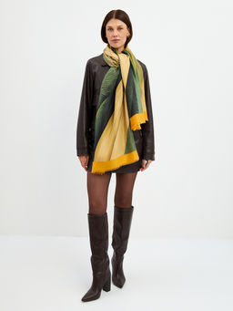 Большой, мягкий, тонкий и очень нежный двусторонний палантин с рисунком - Tantino фото 6